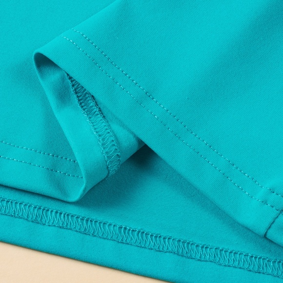 Turquoise Floral Crochet Short Sleeve Top - Picture 5 of 9